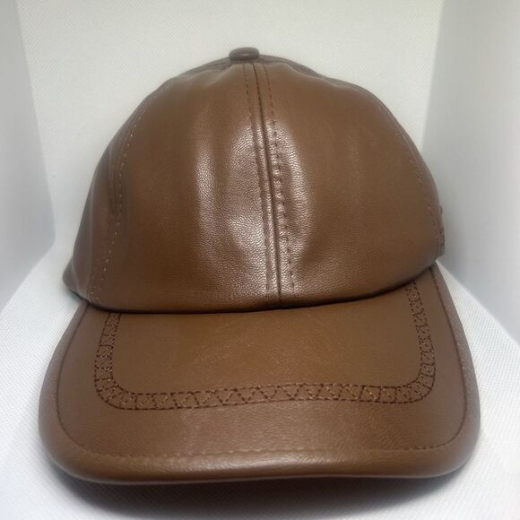 Mens PU Leather Adjustable Cap Hat - Picture 1 of 5